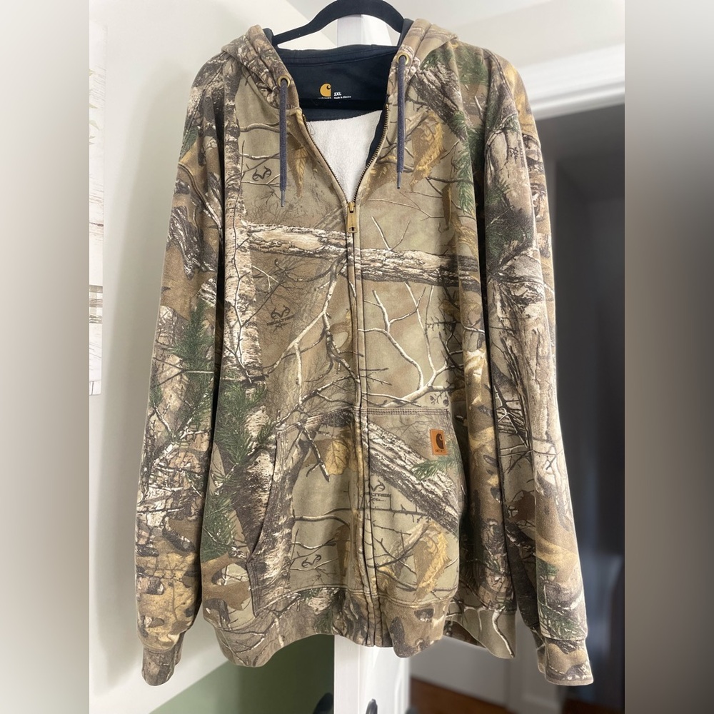 Carhartt Camo Zip Hoodie in Green/Brown/Tan